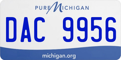 MI license plate DAC9956