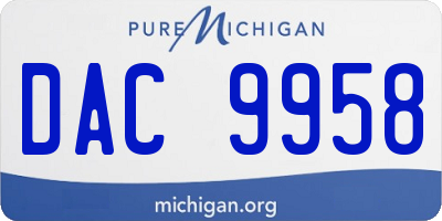 MI license plate DAC9958