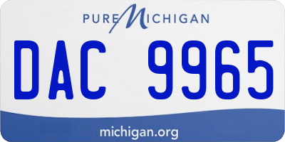 MI license plate DAC9965