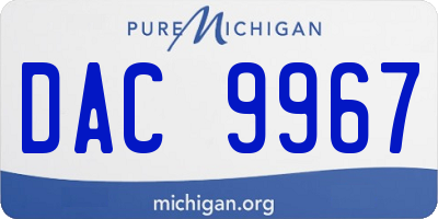 MI license plate DAC9967