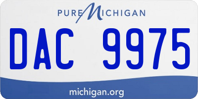 MI license plate DAC9975