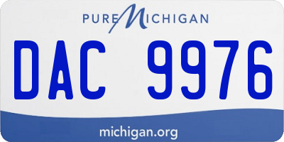 MI license plate DAC9976