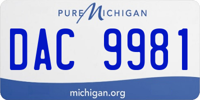 MI license plate DAC9981