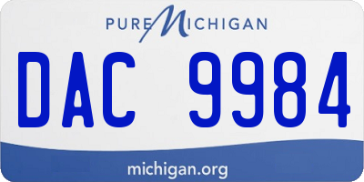 MI license plate DAC9984