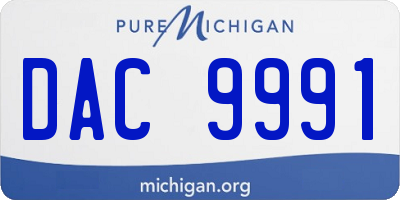 MI license plate DAC9991