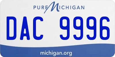 MI license plate DAC9996