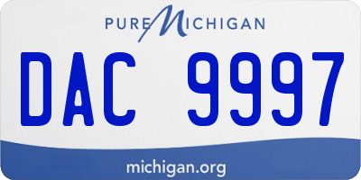 MI license plate DAC9997