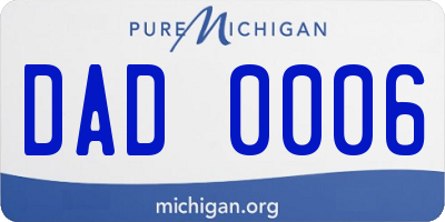 MI license plate DAD0006