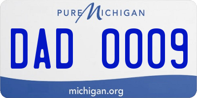 MI license plate DAD0009