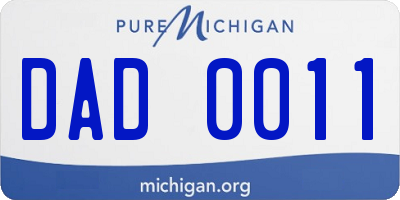 MI license plate DAD0011