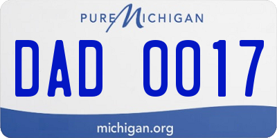 MI license plate DAD0017