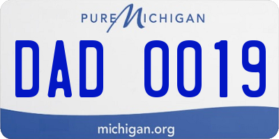 MI license plate DAD0019