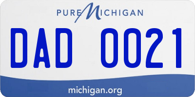 MI license plate DAD0021