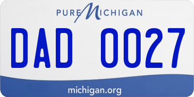 MI license plate DAD0027