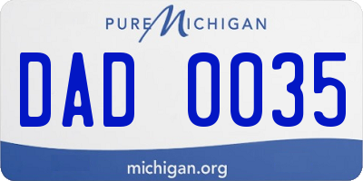 MI license plate DAD0035