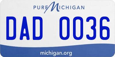 MI license plate DAD0036
