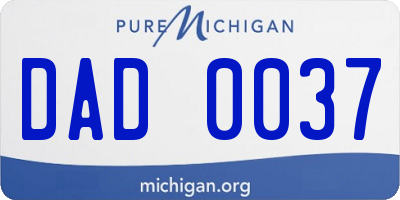 MI license plate DAD0037