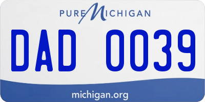 MI license plate DAD0039