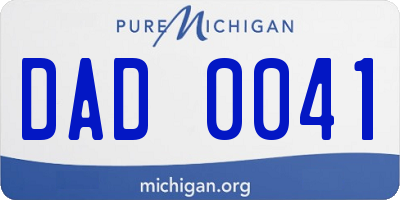 MI license plate DAD0041