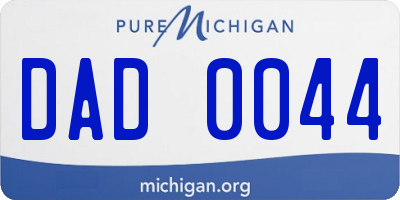 MI license plate DAD0044