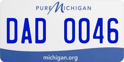 MI license plate DAD0046