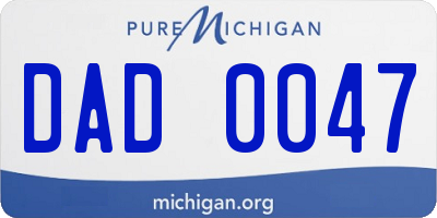 MI license plate DAD0047