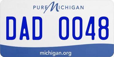 MI license plate DAD0048