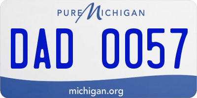 MI license plate DAD0057
