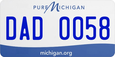 MI license plate DAD0058