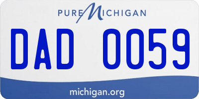 MI license plate DAD0059