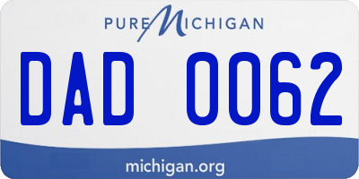 MI license plate DAD0062