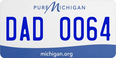 MI license plate DAD0064