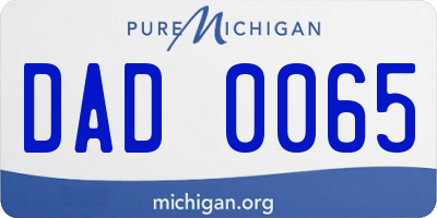 MI license plate DAD0065