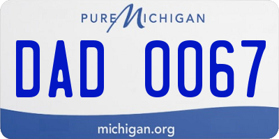 MI license plate DAD0067