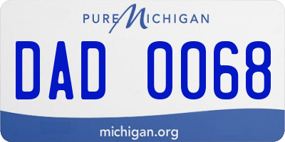 MI license plate DAD0068