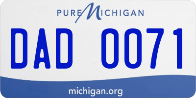 MI license plate DAD0071