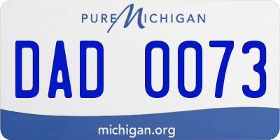 MI license plate DAD0073