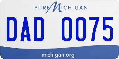 MI license plate DAD0075