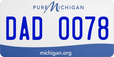 MI license plate DAD0078