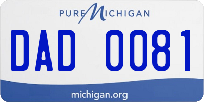 MI license plate DAD0081
