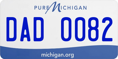 MI license plate DAD0082