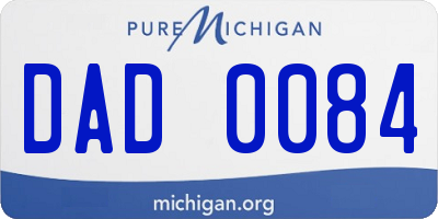 MI license plate DAD0084