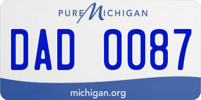 MI license plate DAD0087