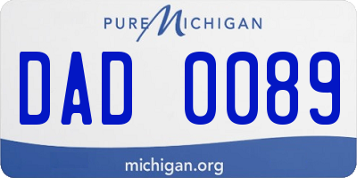MI license plate DAD0089