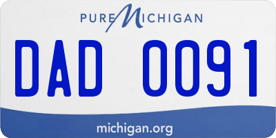 MI license plate DAD0091