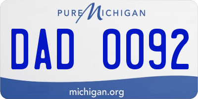 MI license plate DAD0092