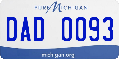 MI license plate DAD0093