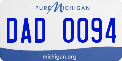 MI license plate DAD0094