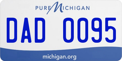 MI license plate DAD0095