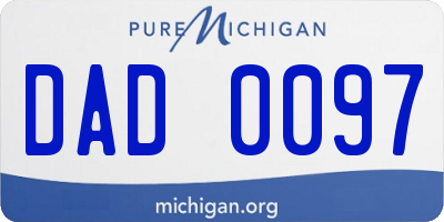 MI license plate DAD0097